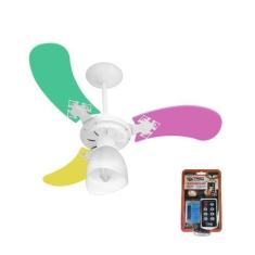 Imagem de Ventilador Teto Super Baby Colors 3 Pás Mdf Branco/Feminino 110V+Contr