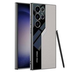 Imagem de Furwabo Capa de couro ultra para Samsung Galaxy S24, design ultrafino de carro esportivo, couro galvanizado de luxo com capa protetora de silicone TPU à prova de choque para Samsung Galaxy S24 Ultra
