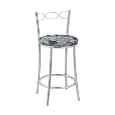 Imagem de Kit 2 Banquetas Cromadas BC51C de Metal e Assento Espuma D15 Treparoni - Preto