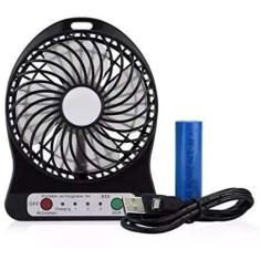 Imagem de Mini VENTILADOR Portatil C/ Bateria Recarregável 3 Velocidades  PRETO 