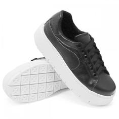 Imagem de Tênis Dk Uze Shoes Casual em Couro Conforto e Sola Plataforma Leve Feminino-Feminino