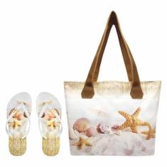 Imagem de Bolsa Com Chinelo Feminino Estrela-Do-Mar Magicc Bolsa, 39/40