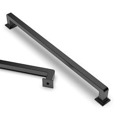 Imagem de Asidrama Pacote com 10 puxadores de armário de cozinha preto fosco de 320 mm, puxadores de armário de cozinha, puxadores de armário de cozinha, puxadores de gaveta