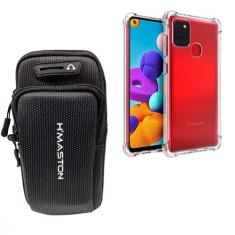 Imagem de Kit Capinha Case Anti Impacto e Braçadeira Capa Porta Celular Para Corrida Compatível Samsung Galaxy A21s