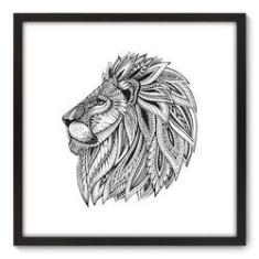 Imagem de Quadro Decorativo - Lobo - 70cm x 70cm - 023qnsdp