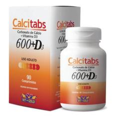 Imagem de Calcitabs 600Mg Com Vitamina D3 Vitgold Com 90 Comprimidos