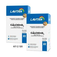 Imagem de Kit C/ 120 Suplemento Cálcio Vitamina D3 Comprimidos Lavitan