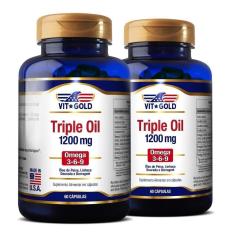 Imagem de Triple Oil 1200 Mg Ômega 3 - 6 - 9 Vitgold Kit 2 X60 Caps