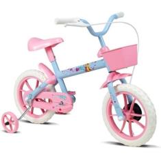 Imagem de Bicicleta Infantil Verden Paty Azul e Rosa - Aro 12 com cestinha e rodinhas