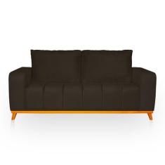 Imagem de Sofá 3 Lugares Memphis Ultra Conforto Em Madeira Maciça E Suede - Lh D