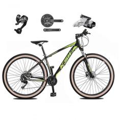 Imagem de Bicicleta Aro 29 Ksw Xlt 27v Câmbios Shimano Altus Freios Hidráulicos Garfo Trava Pneu Faixa - Preto/verde Tam.19