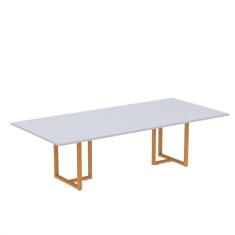 Imagem de Mesa de Reunião Retangular 200x90cm Mr2000p25tub Cinza/Laranja