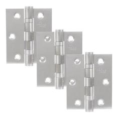 Imagem de Dobradiça Cromada - Porta Com Rolamento - Até 25Kg 3 Peças