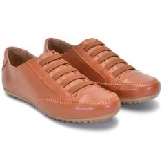 Imagem de Tênis Feminino Casual Couro Calce Fácil Super Leve E Mácio - Onix Shoe