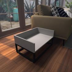 Imagem de Cama Cachorro Caes Pequenos Casa Pet Caminha Casinha Mdf Cinza