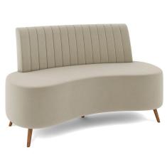 Imagem de Sofá 2 Lugares Para Sala Living 160cm Pés Palito Tamar K04 Veludo Bege - Mpozenato