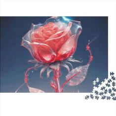 Imagem de Quebra-cabeça rosa 500 peças flor para adultos divertido jogo educativo decoração de casa brinquedo intelectual alívio de estresse brinquedo premium e durável 500 peças (52 x 38 cm)