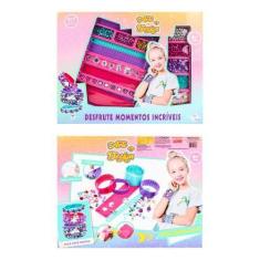 Imagem de Kit Missangas Infantil Coloridas P/ Montar Pulseiras Brinco - Unitoys