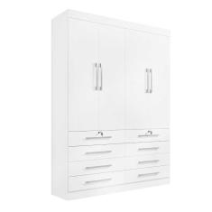 Imagem de Guarda-roupa 4 Portas 8 Gavetas 100% Mdf Mônaco D'doro Cor: branco