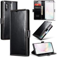 Imagem de Asuwish Capa de telefone para Samsung Galaxy Note 10 Plus Note10+ 5G Capa carteira de vidro temperado protetor de tela flip porta-cartões com suporte para celular Note10 + Notas 10+ Ten Not S10 10Plus