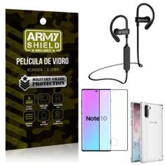Imagem de Kit Fone Bluetooth Hrebos HS188 Galaxy Note 10 + Película 3D + Capa An