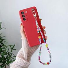 Imagem de Cadeia de contas com pingente de carta para Samsung Galaxy A51 A52 A71 A50 A72 A42 A32 A22 5G A12 A31 A30S A20 S21 Ultra S20 FE S10 Plus, vermelho, para Samsung A51 (4G)