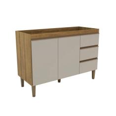 Imagem de Balcão de Cozinha Margarida sem Tampo 2 PT 3 GV Mel e Arenas