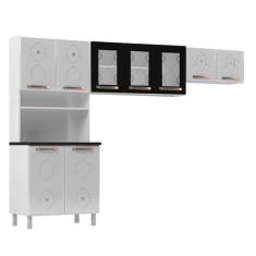 Imagem de Cozinha Compacta Aço Mirage New 9 Portas Branco/Preto - Telasul