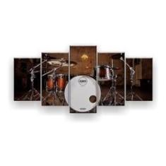 Imagem de Quadro Decorativo Bateria 5pc 129x61 Sala Quarto