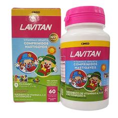 Imagem de Suplemento De Vitaminas A, C, D E Do Complexo B Sabor Tutti Frutti Lavitan Cimed 60 Comprimidos Mastigáveis