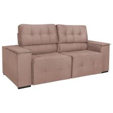Imagem de Sofá Cama Retrátil Sala Vicenza 175cm Linho Cor Rosê