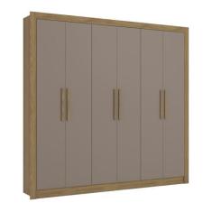 Imagem de Guarda-roupas Casal 6 Portas e 2 Gavetas Multimóveis Cr35154 Nogueira/fendi