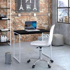 Imagem de escrivaninha studio preta e branca 90 cm