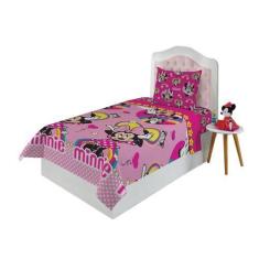 Imagem de Jogo De Cama Infantil Lepper Minnie Solteiro 3 Peças Microfibra Rosa
