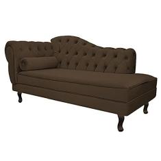 Imagem de Divã Recamier Sofá Juliana 160cm Lado Direito Suede Marrom - AM Decor