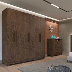 Imagem de Guarda Roupa Casal 6 Portas 4 Gavetas Sevilha Prime Móveis Imop Wengue Naturale