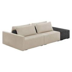 Imagem de Sofá Ilha 2 Lugares Living 292cm Modulado Lary Bouclê Pu Pto K01 Cor Bege