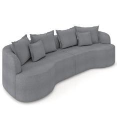 Imagem de Sofá 4 Lugares 290cm Orgânico Quito K04 Bouclê Grafite - Mpozenato