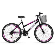 Imagem de Bicicleta Aro 26 Axtek Sport Gold V-Brake Mtb 21V Feminina, Preto, Pin