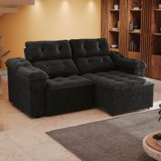 Imagem de Sofá 260cm Retrátil e Reclinável Sierra Preto