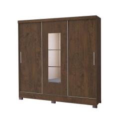 Imagem de Guarda Roupa Casal 3 Portas 4 Gavetas Naturale Com Espelho - San Marin