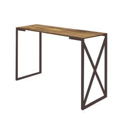 Imagem de Mesa Escrivaninha 90cm Bex Home Office Industrial Consultório Ferro Marrom MDF Demolição - Ahz Móveis