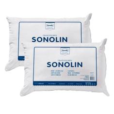Imagem de Travesseiro Sonolin Prime em Fibra Siliconada 50x70cm Branco - 2 Unidades