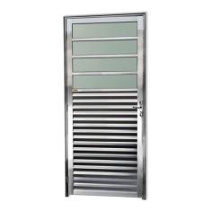 Imagem de Porta de Alumínio Basculante 210x86cm com Vidro Boreal Anodizado Super