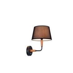 Imagem de Arandela Madeira Castanho Metal Cupula Preta Standard 3027
