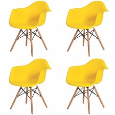 Imagem de Kit 4 Cadeira Charles Eames Eiffel Com Braço 