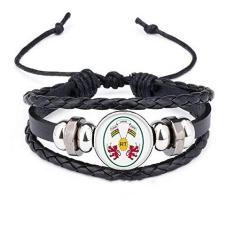 Imagem de DIYthinker Pulseira com emblema nacional Togo Africa em couro trançado com contas
