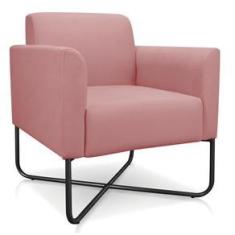 Imagem de Poltrona Marisa Suede Base X Industrial  D´rossi Rose