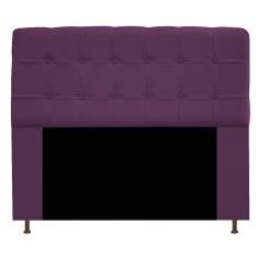 Imagem de Cabeceira Estofada Mel 160 Cm Queen Size Com Botonê Suede Roxo - Adj Decor