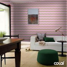 Imagem de Papel De Parede Lavável Chevrons Marrons E s 18M